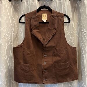Wah Maker brown canvas western vest size men’s XL
